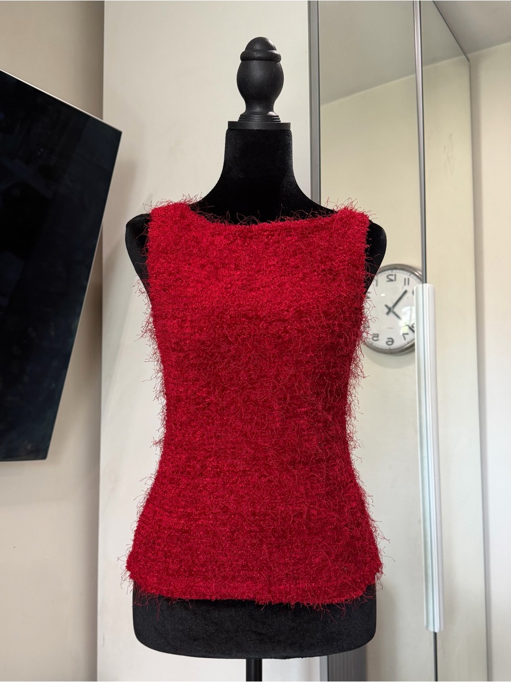 Vintage A. Byer Fuzzy Eyelash Knit Sleeveless Top